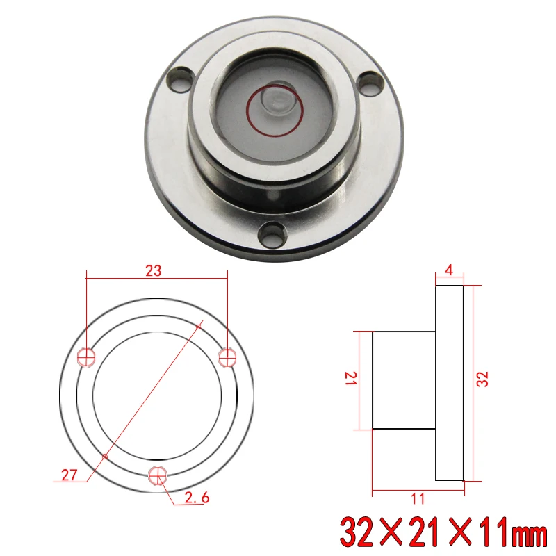 High precision circular horizontal bubble flange level water level gauge size: 32 * 21 * 11mm