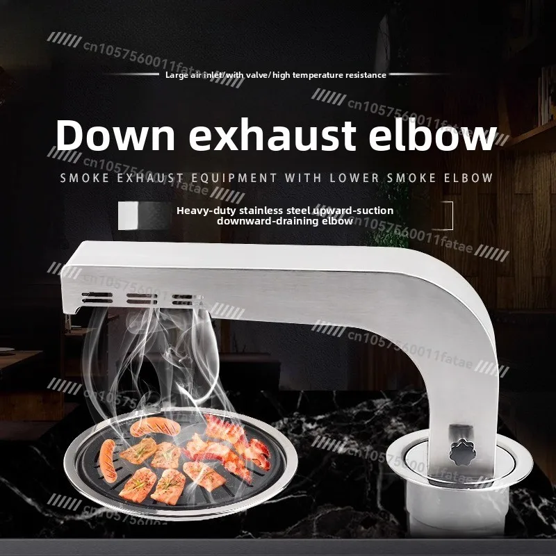 Row Elbow Barbecue Stove Neck Hood Smoking Pipe Shop Lower Row Stainless Steel Exhaust