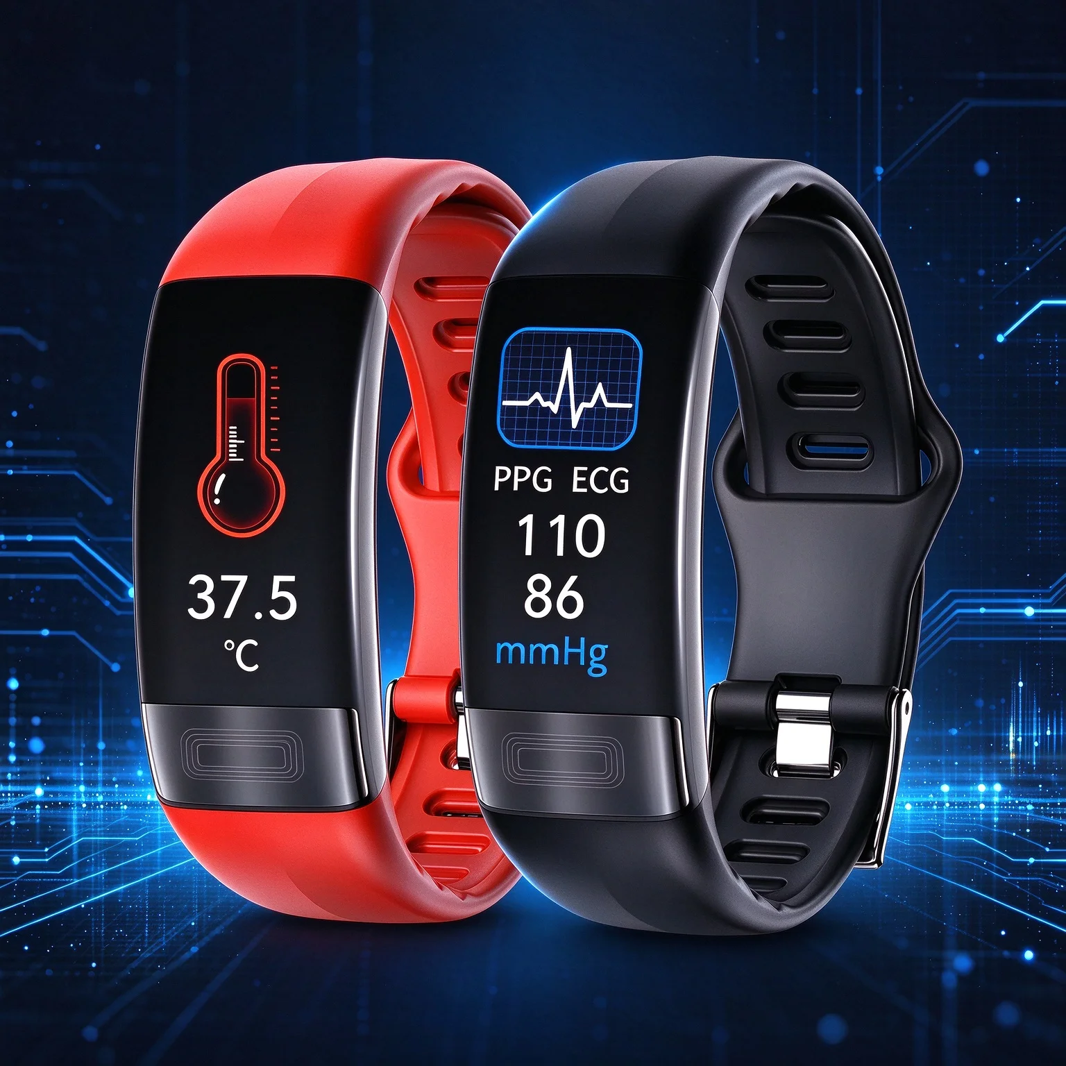 New ECG+PPG Smart Bracelet Body Temperature Blood Pressure Monitor Wirstbands Pedometer Waterproof Fitness Sport Bands 2026
