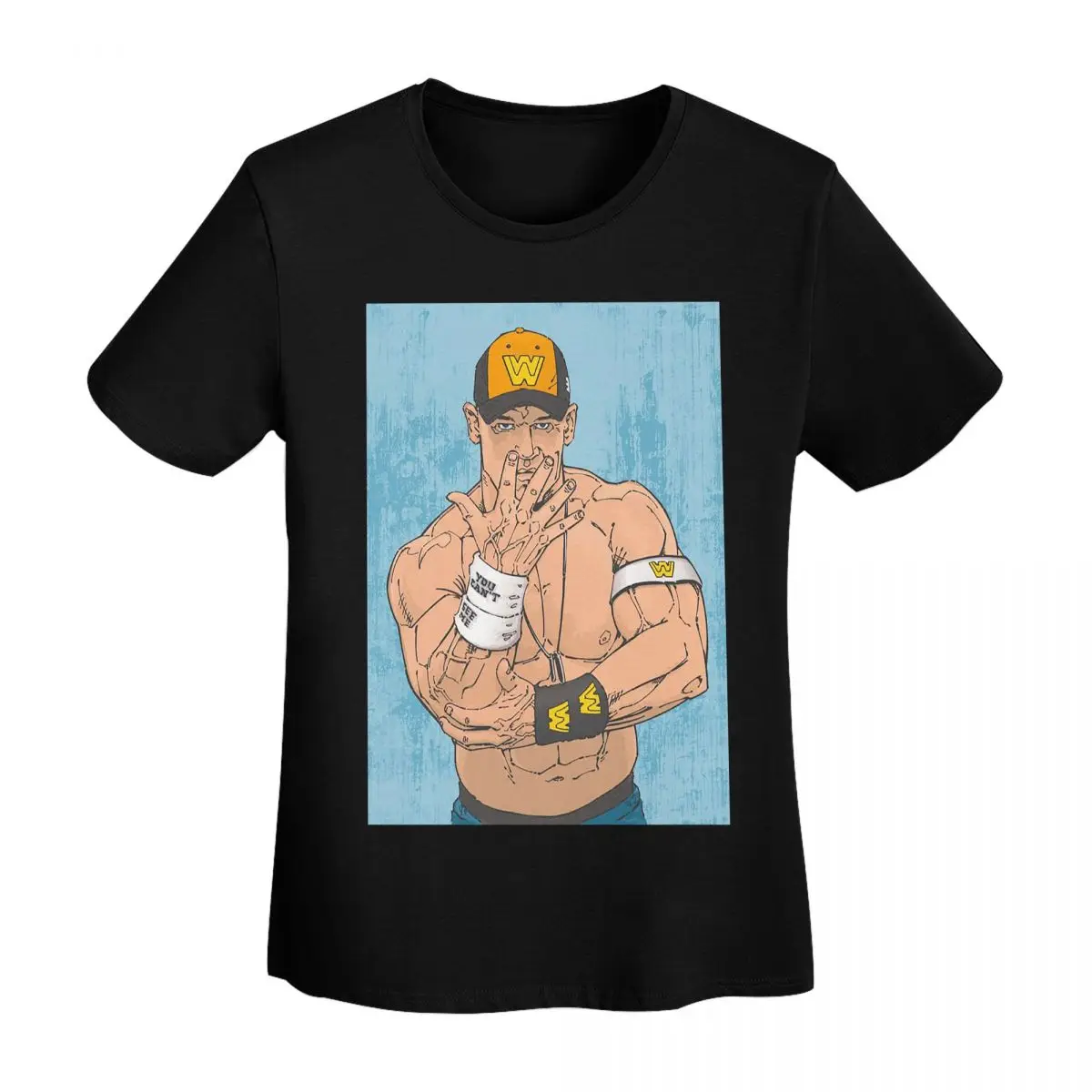 

John Cena Respect Earn It Cartoon Wrestler T-Shirt Women Short Sleeve T Shirts Crew Neck Clothes Cotton Summer Tees Streetwear