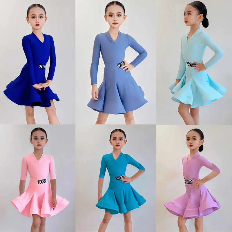 

Children National Standard Latin Dance Dress Girls Ballroom Dance Competition Clothes Kids Tango Latin Dance Costume SL12805