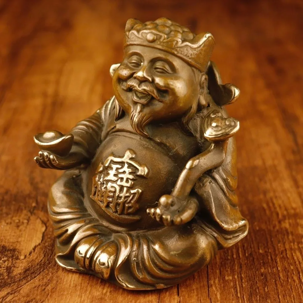 Vintage “Bringing Wealth and Prosperity” Ruyi Ingot God of Wealth Statue—A Collectible for Attracting Wealth