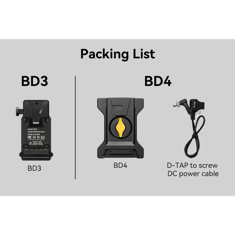 Portkeys BD4 Módulo de bateria manequim NP-F de dupla face, para monitores de vídeo de campo de câmera de sistema de transmissão de vídeo sem fio