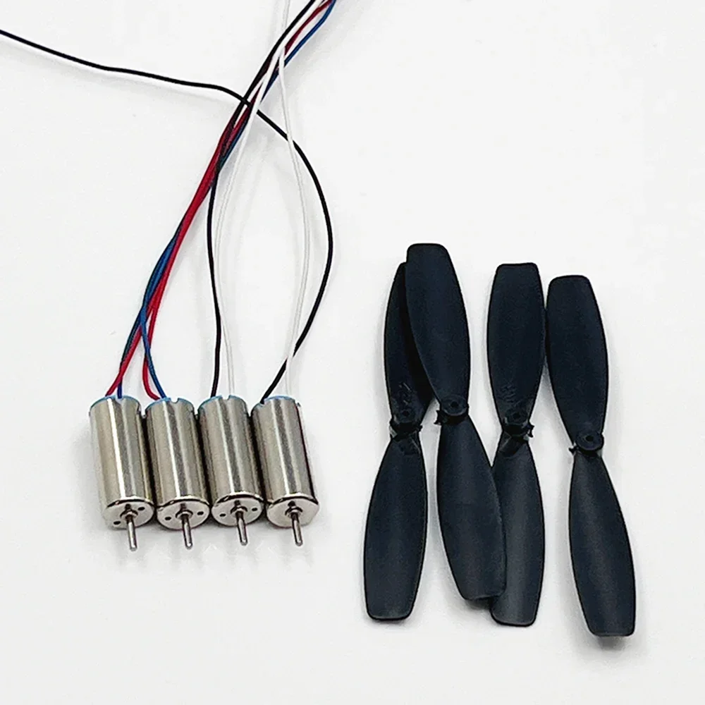 4pcs 716 7mm*16mm 2CW+2CCW Coreless Motor+Propeller DC 3V 3.7V 55000RPM Utral-high Speed with Cooling Hole for RC Drone Aircraft