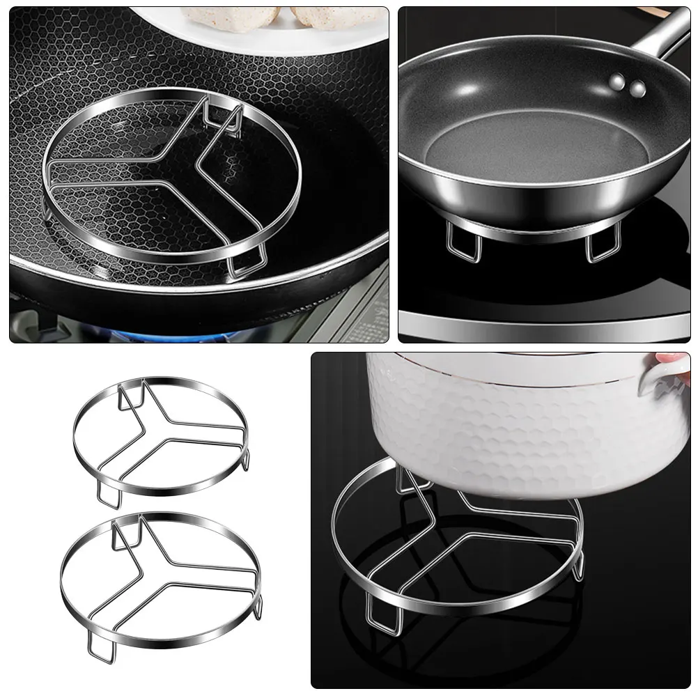 

2Pcs Stainless Steel Steam Rack Steaming Holder Round Kitchen Pot Steamer Stand Reusable Heat-Resistant Cooking Steaming Rack