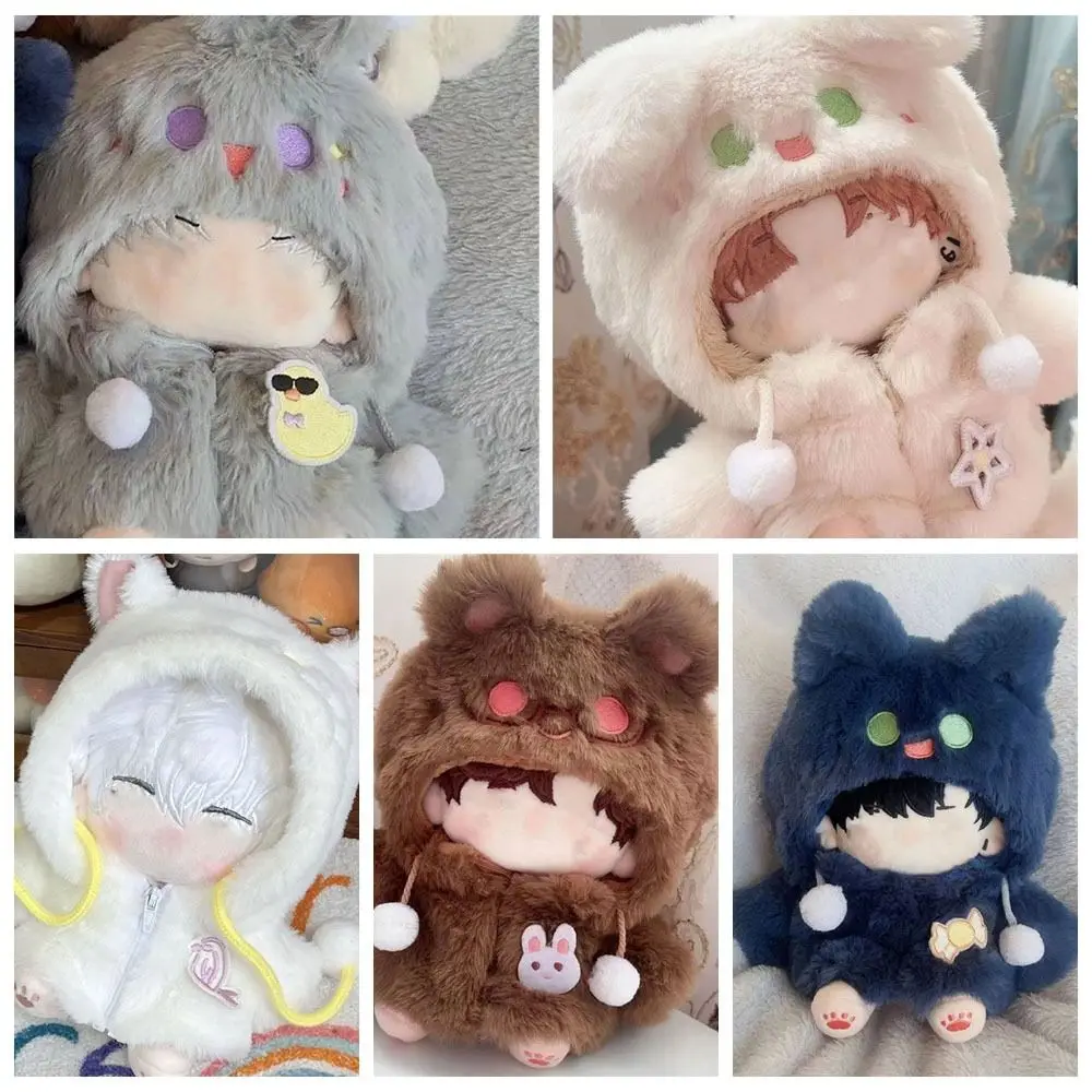 20cm Doll Overcoat Cartoon Animal Changing Dressing Game Miniature Hairy Outfits Playing House Replaceable Outfit