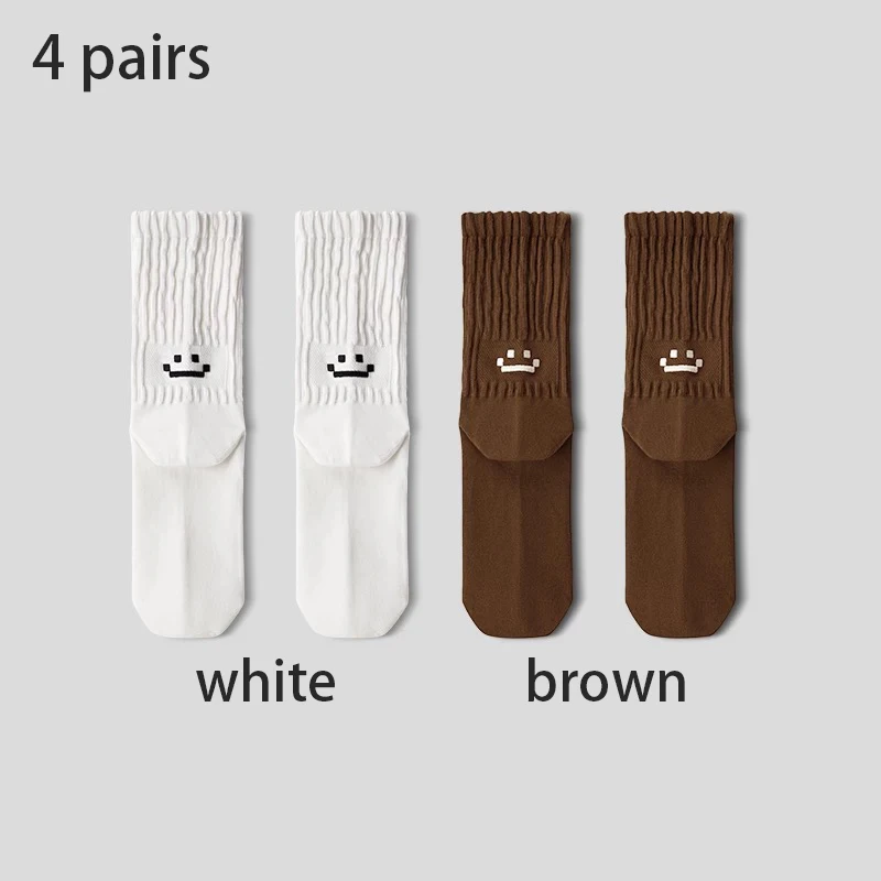 4 Paar Herren-Arbeitssocken aus Baumwolle, lange, atmungsaktive Knöchel-Crew-Socken, Freizeitsocken für Herren, Radsocken – Detail 14