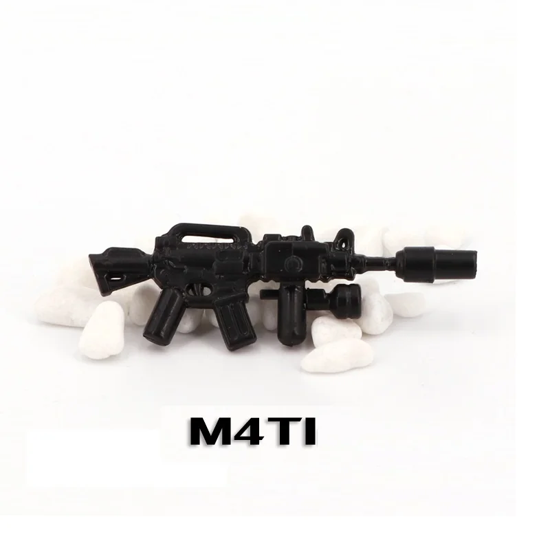 M4TI Submachine guns Soldier Army Weapons Brinquedos Playmobil Military Figures Parts Building Block Brick Original Mini Toys