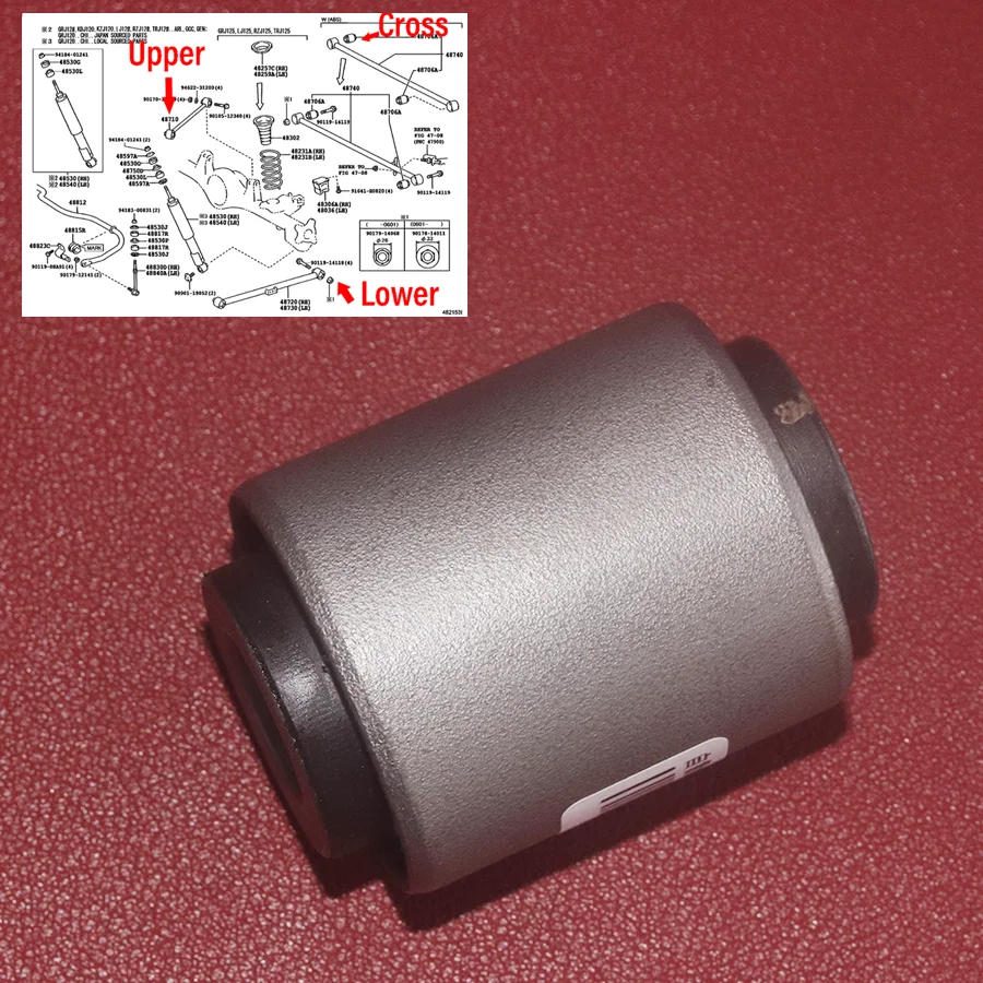 1Pc Control Arm Bush Sub-assy Suspension Bushing Rear Axle Part 48714-35010 For Toyota LAND CRUISER LC120 Prado LC150 2003-2015