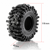 Milky White Soft Rubber 1.9 Wheel Tires 118*45MM for 1:10 RC Crawler Car Axial SCX10 90046 AXI03007 TRX4 RBX10M