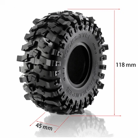 RS Мягкие Резиновые Шины 118x45 мм для RC Crawler 1:10 — фото модели