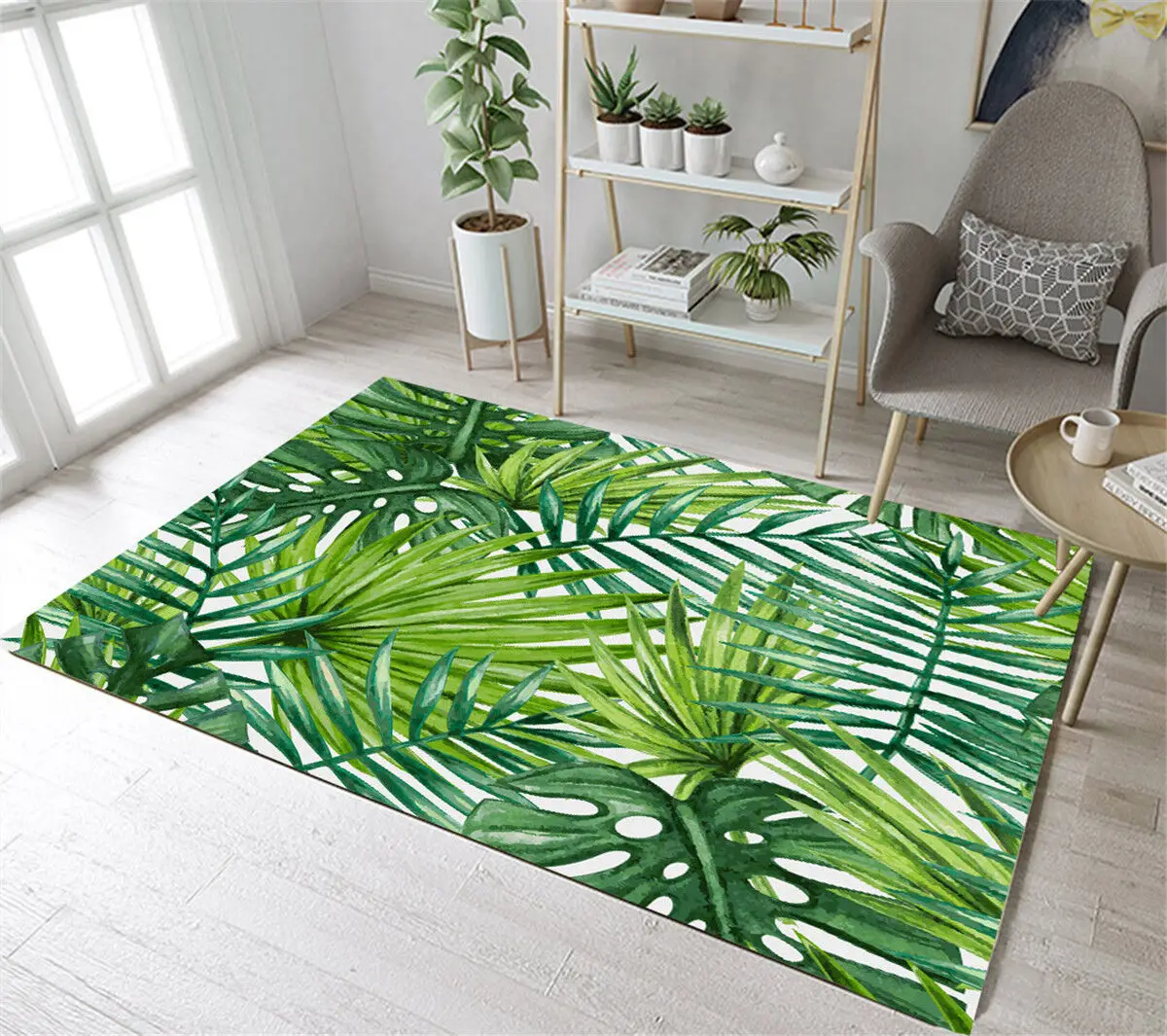 Summer Hawaiian Tropical Leaves Carpet Palm Leaves Area Rug For Living Room Bedroom Decor Green Leaf Floor Mat Entrance Doormat