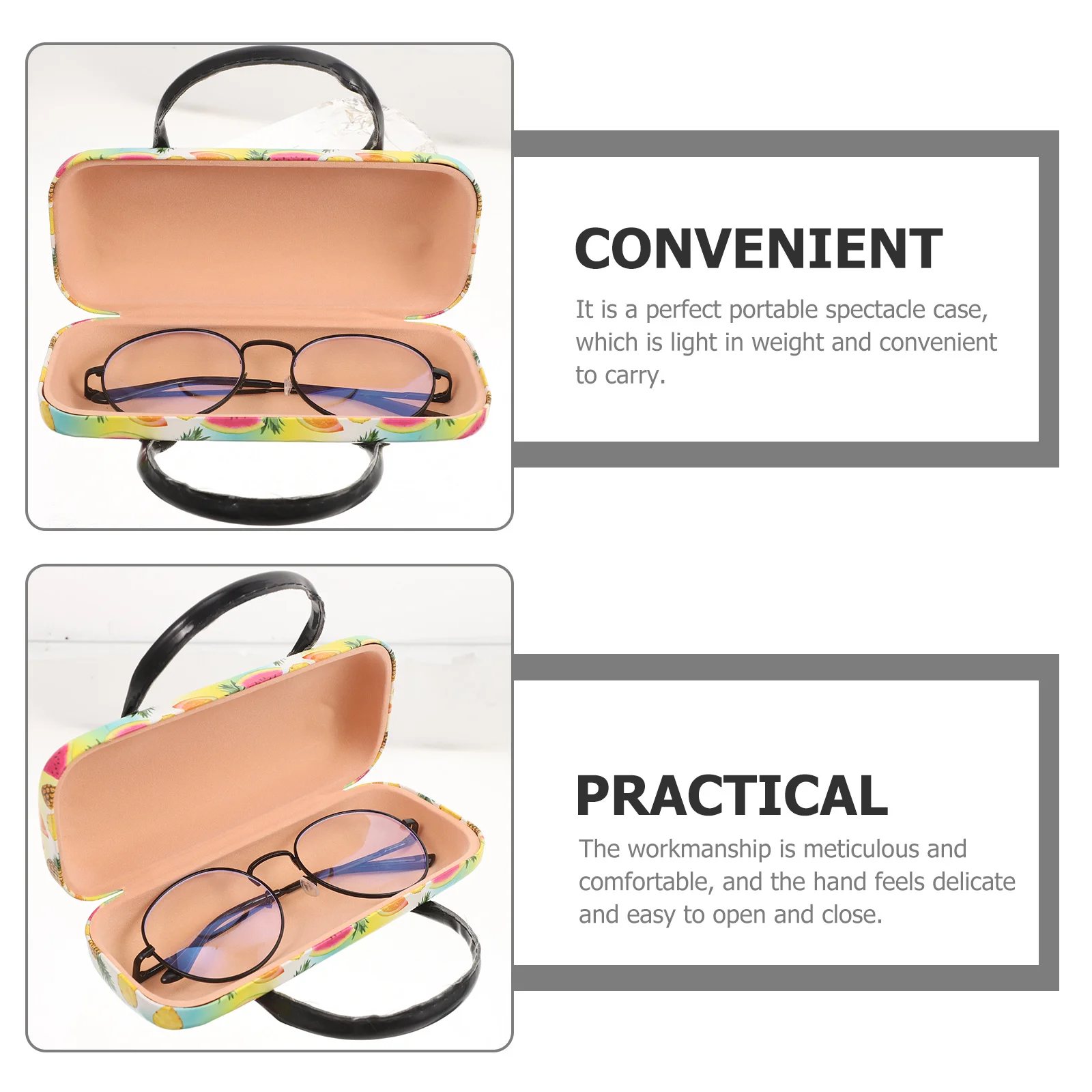 

PU Glasses Case Cartoon Pattern Compact Portable Travel Sunglasses Storage Box Eyeglass Protector Glasses Case