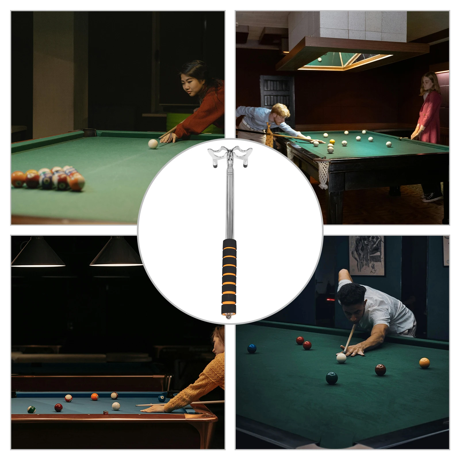 

Adjustable Telescopic Pool Bridge Stick Retractable Extension Stainless Steel Non-Slip Portable Stick for Snooker Billiards Cue