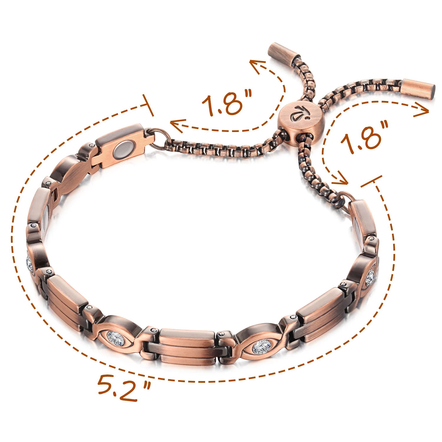 WelMag-pulseras magnéticas de cobre para mujer, brazaletes de bioenergía, joyería de salud para niñas, regalo 2023, envío directo