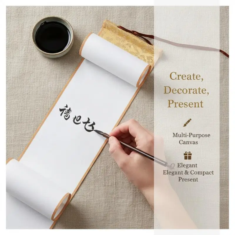 Mini Chinese Shengxuan Rice Paper Wall Scrolls Blank Traditional Art Supplies for Kids Calligraphy Painting Class Home Art Acti