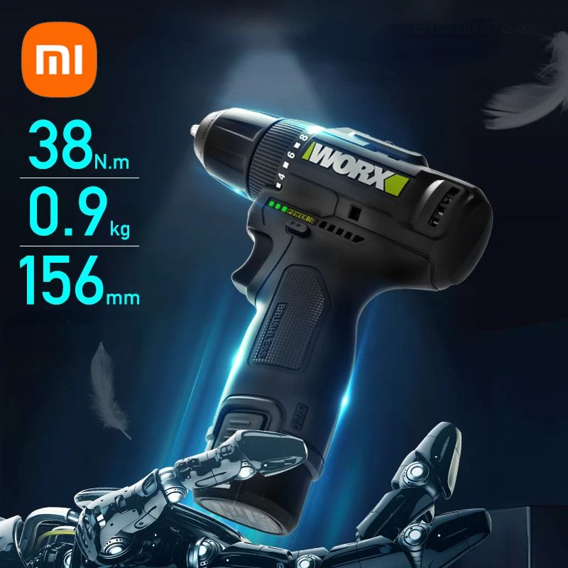 Xiaomi WORX New 2023 Impact Electric Drill Variable Speed Cordless Screwdrivers Lithium Battery Electric Drill Household Tools