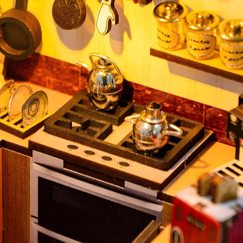 OUZEY DIY Kit de construção de villa de praia em miniatura - Casa de bonecas de madeira 3D com móveis, modelo de tema à beira-mar e presente de aniversário