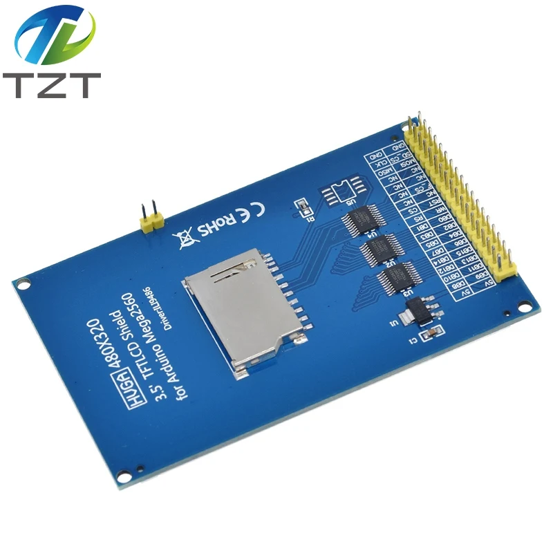 3.5 "3.5 นิ้ว 480x320 TFT LCD หน้าจอสัมผัสโมดูล TZT ILI9486 จอแสดงผล LCD สําหรับ Arduino UNO MEGA2560 บอร์ดไม่มีแผงสัมผัส