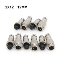 1set GX12 2/3/4/5/6/7 Pin core Aviation  Male and Female 12mm Circular Socket Plug Wire Panel Connector