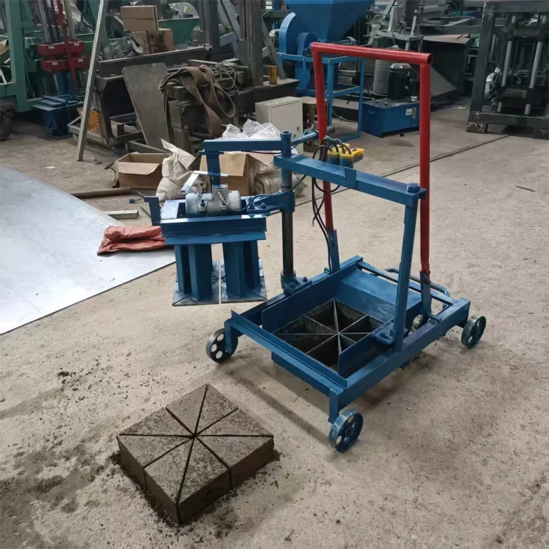 Mobile Mini Cement Brick Making Machine, Manual Electric Concrete Hollow Block Forming Machine for Construction