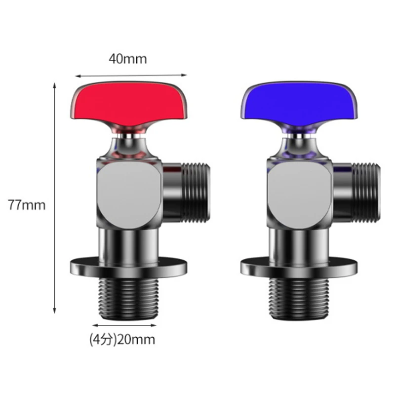 Thickened Spherical Core Triangle Valve Explosion-proof Water Heater Large Flow Ball Valve 4 Points Hot And Cold Valve