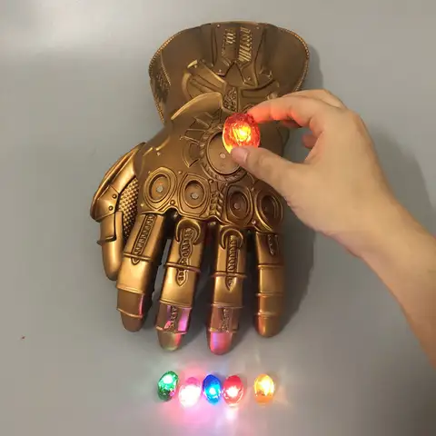 Marvel Iron Man Thanos PVC Infinity Gauntlet Wearable Movable Led Removable Infinity Stones Cosplay Prop Collectible Model Adult