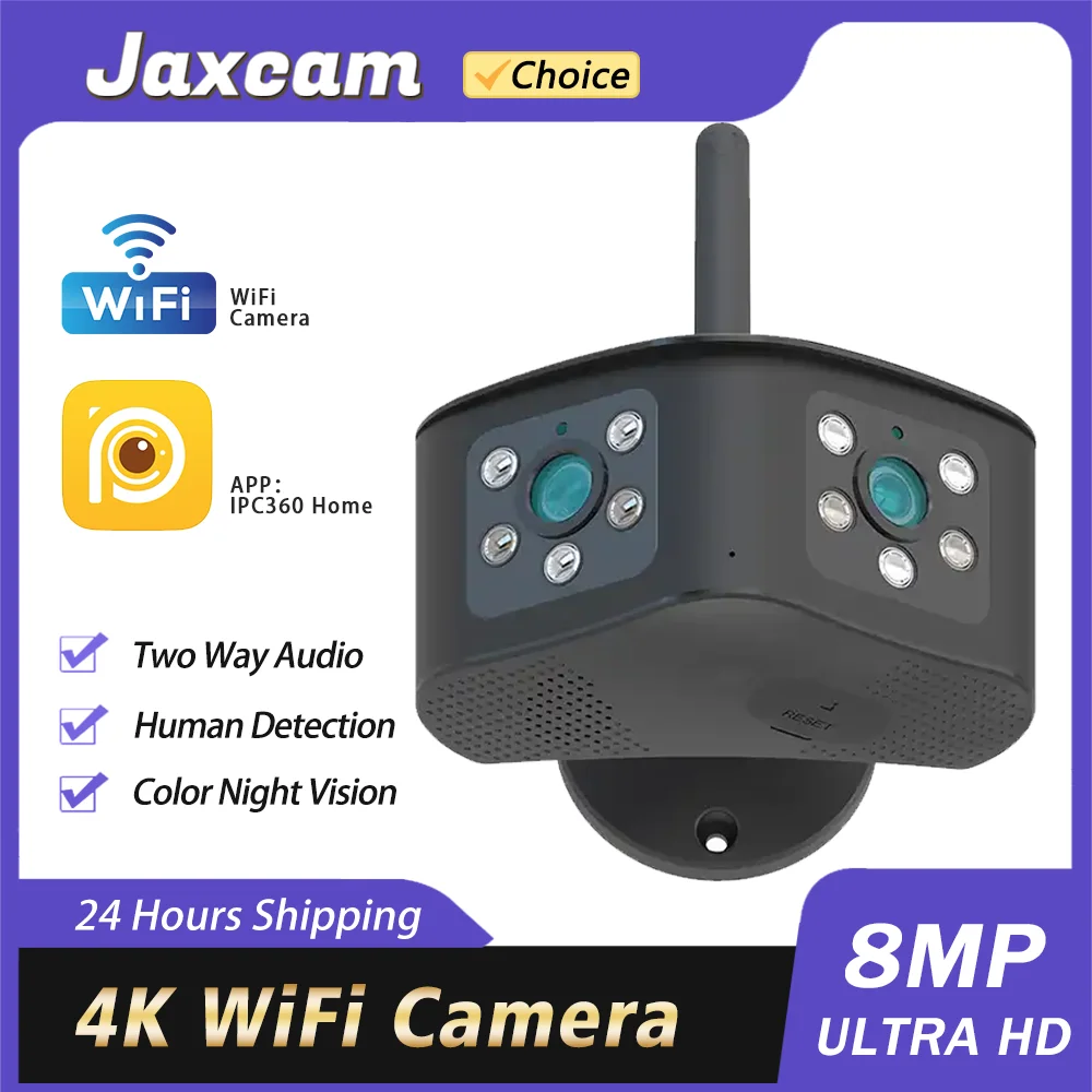 

8mp 4K Dual Lens 2.8mm -12mm WIFI Wireless HD IP Camera 4MP Outdoor AI Human Detection Audio Cloud Storage Security IP Cameras