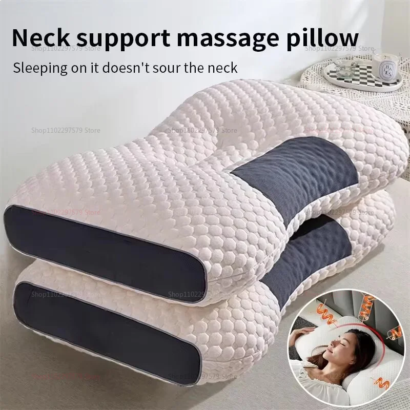Zervikales orthopädisches Nackenkissen für besseren Schlaf, Nackenschmerzlinderung, Memory-Schaum, SPA-Massage-Stützkissen, Haushalts-Sojabohnenfaser