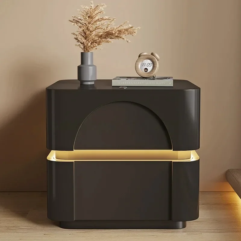 

Smart Light Drawers Cute Narrow Bedside Tables Cabinet Storage Wood Table Night Bedroom Modern Nightstands Mini Home Furniture