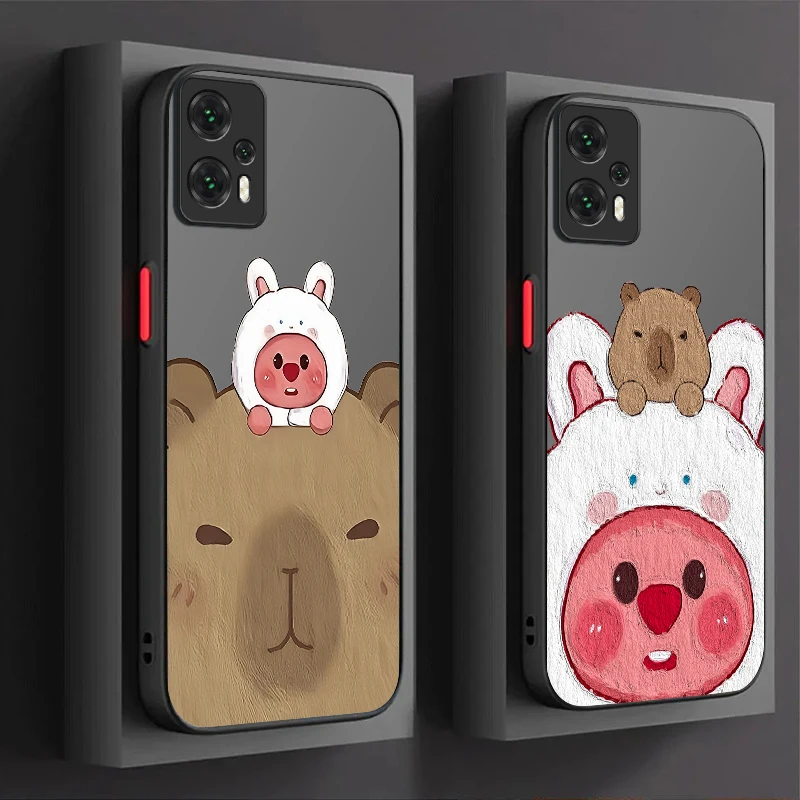 Cartoon L-Loopy Capybara Case For Xiaomi POCO M6 Pro 4G C65 X6 X3 NFC X4 GT X5 F3 F4 F5 F6 13T 12T 11T 10T 13 12 11 Lite 5G NE