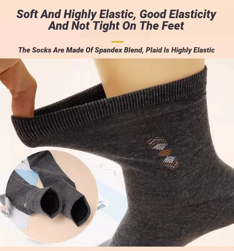 5 Paar/Lot Herrenmode-Socken für vier Jahreszeiten, Freizeit, atmungsaktiv, Deodorant, mittellang, hohe Qualität – Detail 5