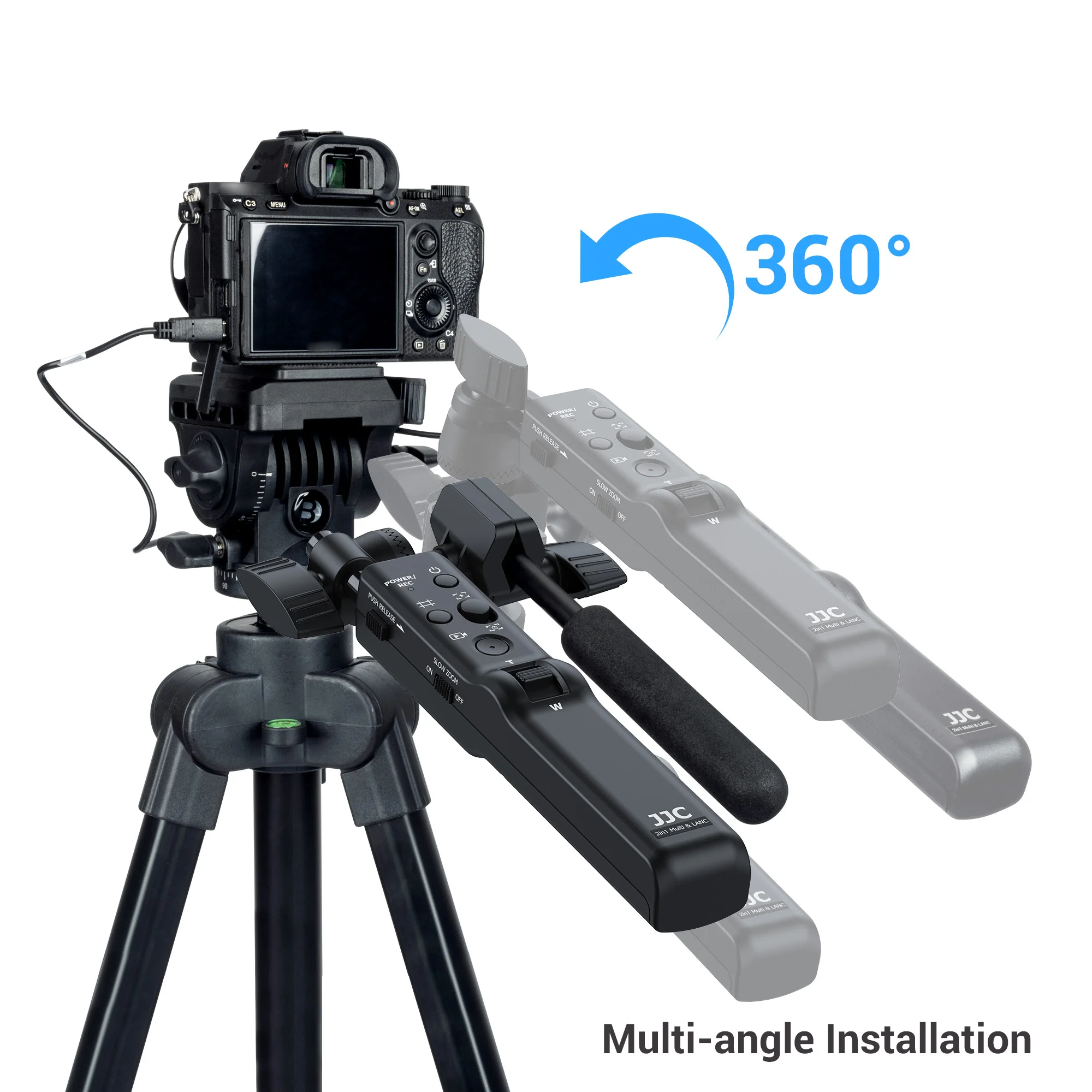 JJC Mutifunction Pan Bar Remote for Sony Camera/Camcorder with a Multi/ LANC Terminal and Canon Camcorder with a LANC Terminal