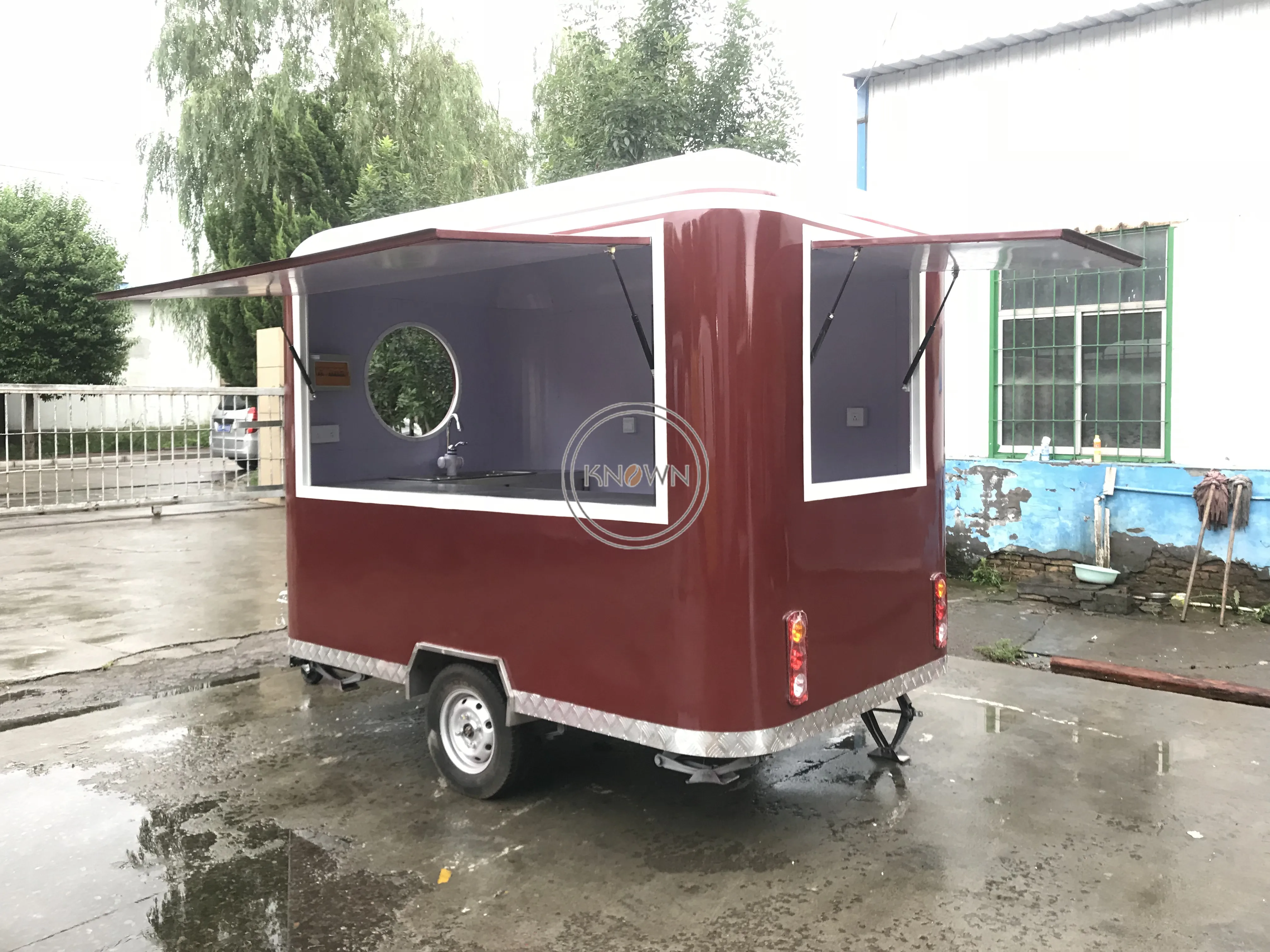 OEM Hot Sale Fast Food Trailer Concession Ice Cream Cart Street Hot Dog Pizza Coffee Vending Kiosk Van in Europe