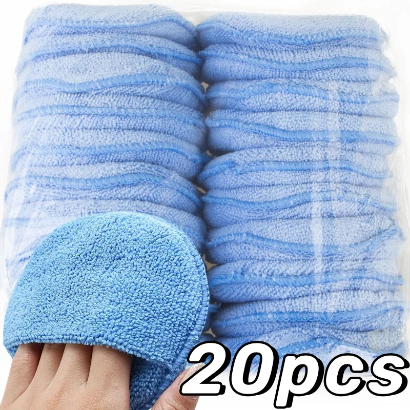 1-20pcs Microfiber Wax Towel Ultra-Soft Polishing Waxing Pocket Cars Wax Foam Sponge Remove Wax Auto Care Polish Foam Sponge