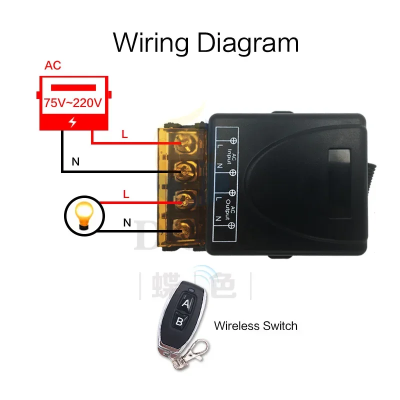 433MHz Universal Remote Control AC 110V 220V 30A 1CH rf Relay Receiver and Transmitter for Universal Garage and Door Control