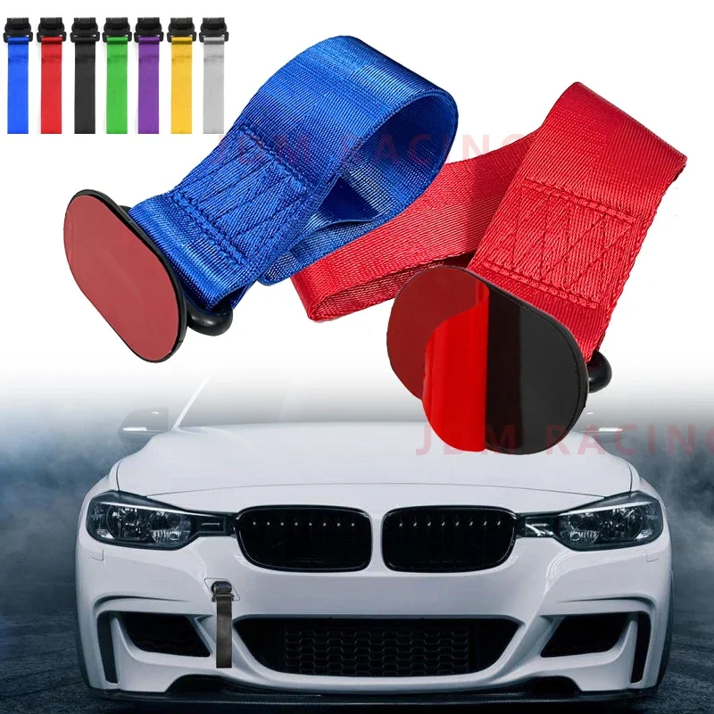 High Strength Car Color Pendant Tow Strap Belt Tow Rope Sticker Ribbon Car Decorations Sticker Trailer Ropes Bumper Towing Strap