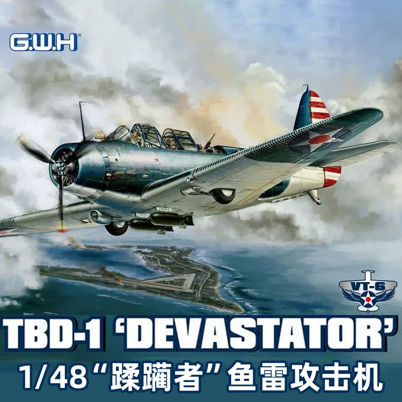 Great Wall Hobby L4809 1/48 Douglas TBD-1 Devastator VT-6 presso Wake Island 1942 Kit modello in scala aeronautica