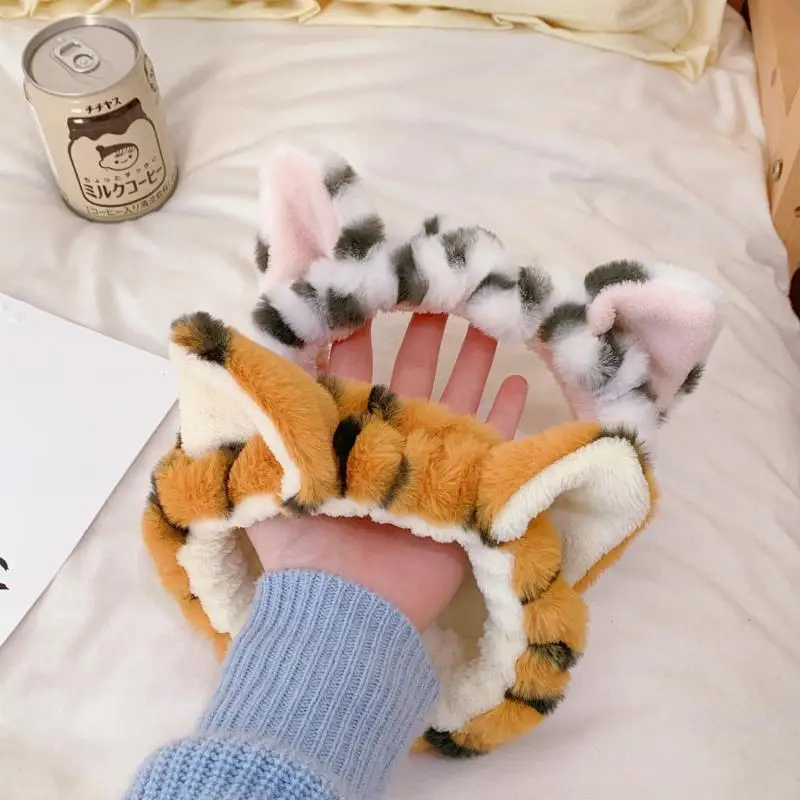 Cute Little Tiger Hair Band Wash Face Mask Special Headband Makeup Headgear Tiger Pattern Autumn and Winter Hairband Hairpin