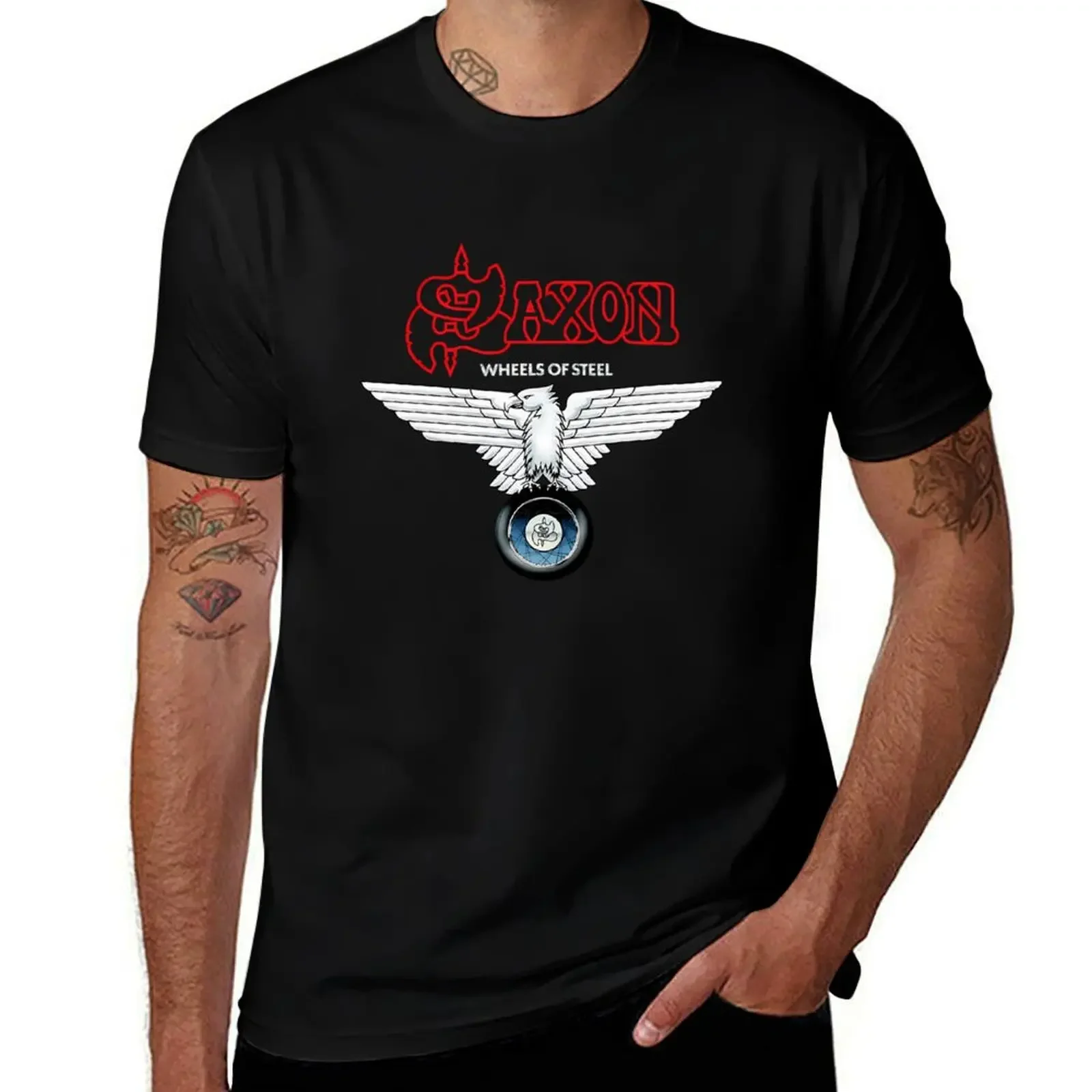 Saxon T-Shirt vintage rapper graphic tees plus size clothes aesthetic clothes mens workout shirts