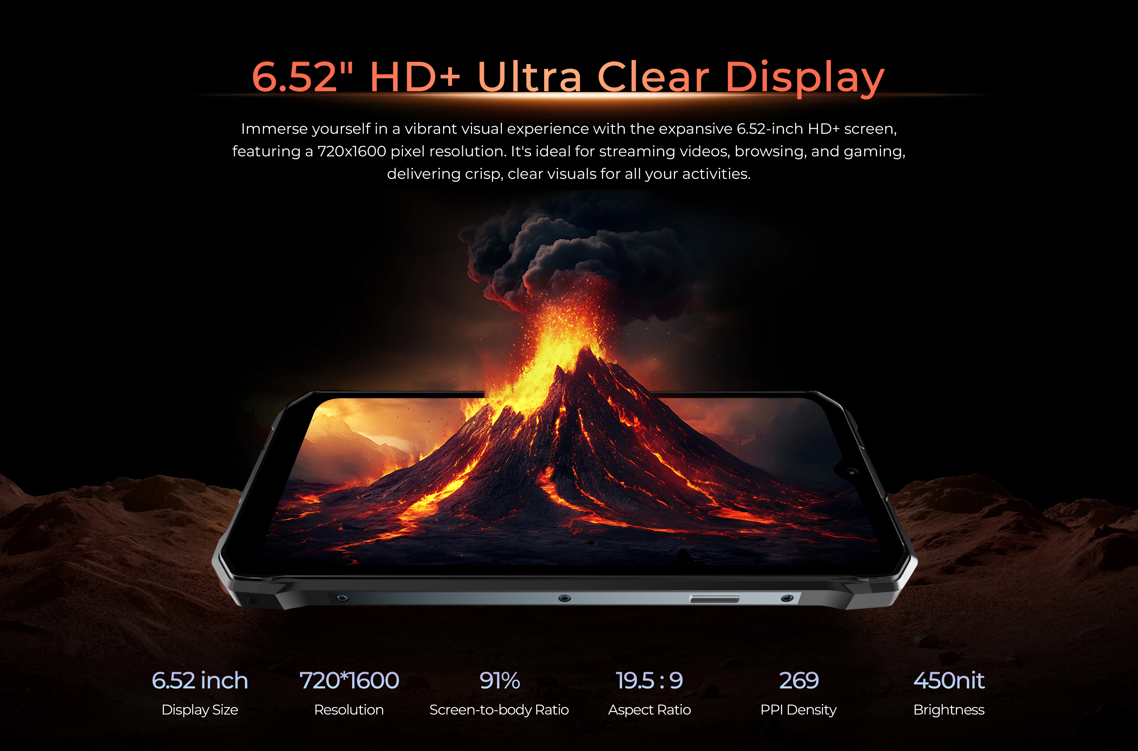 HOTWAV T7S Rugged Smartphone Ultra Thin 6280mAh Battery Mobile Phone 6.52'' HD+ 4GB RAM 128GB ROM 21MP Android 13 Cellphone