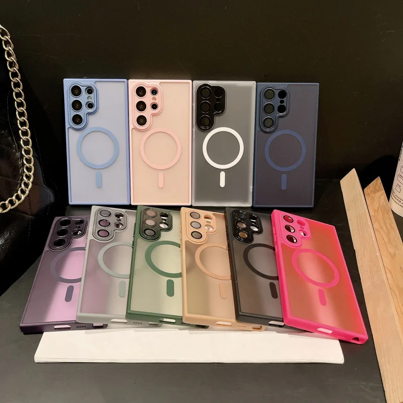 

Samsung Yadun Magnetic Precision Hole Case for Samsungs24ultraSimple solid color phone cases23plusUltra-thin new models25ultraFr