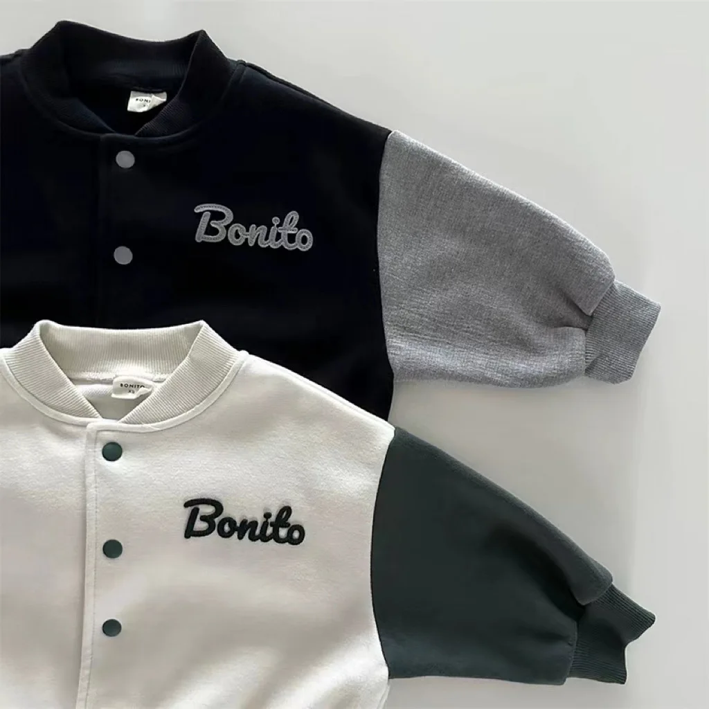 2025 Autumn New Baby Long Sleeve Coat Cotton Infant Boys Baseball Uniform Girls Casual Letter Jacket Fashion Children Clothes