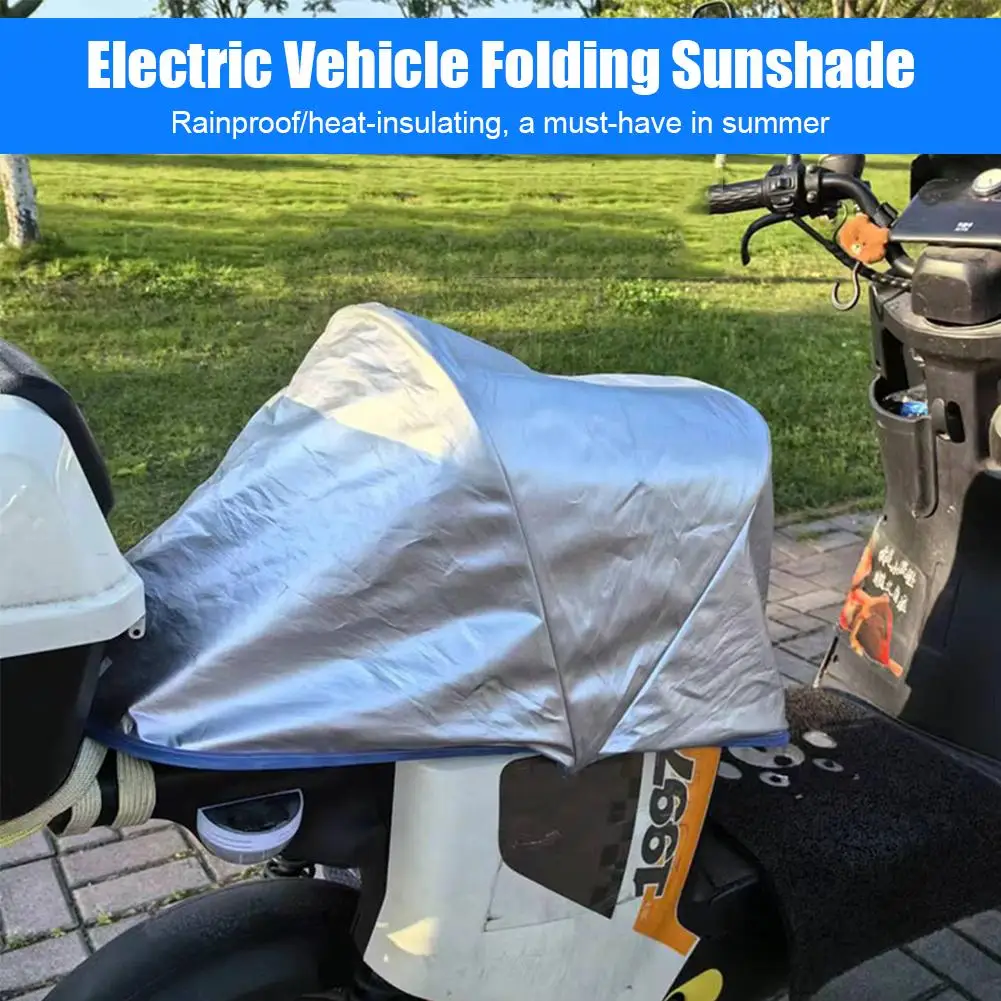 

Motorcycle Seat Cushion Waterproof Heat Rainproof Sunscreen Dustproof Scooter Folding Cover Car Q6O2
