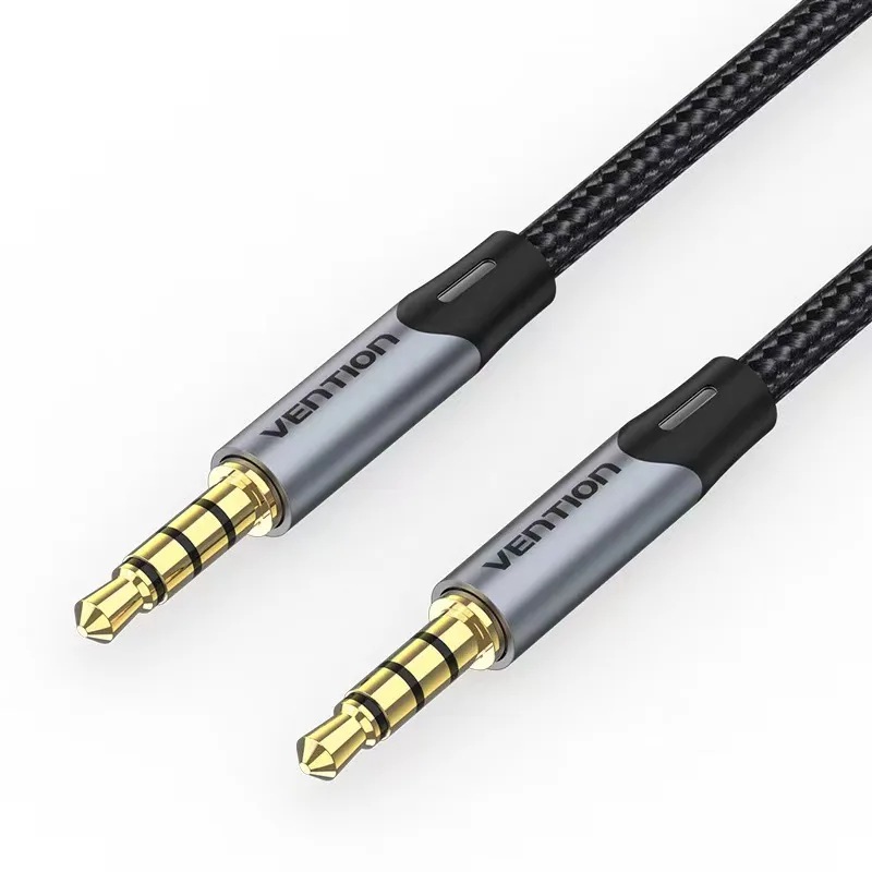 

50-100Pcs High quality 0.5M/1M/2M AUX audio cable nylon woven digital car 3.5mm 4Pole male to male mobile phone audio headphone