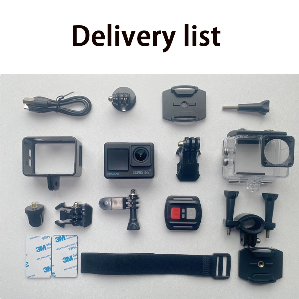 CERASTES Action Camera 5K 4K 60FPS WiFi Anti-shake Dual Screen 170° Wide Angle 30m Waterproof Sport Camera with Remote Control