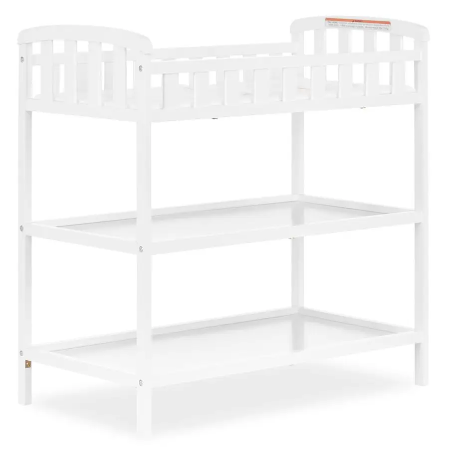 

Emily Changing Table, Compact and Portable, Solid New Zealand Pinewood, Safety Rails, Two Storage Shelves, Includes WaterResista