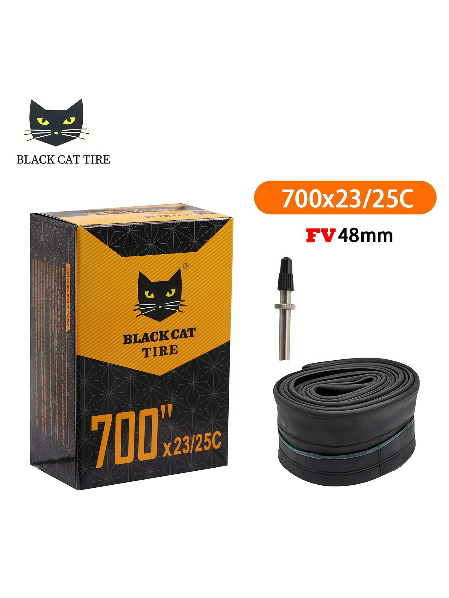 AliExpress NONE BLACK CAT Bike Inner Tube 700x23/25C/28C/32C/35C/43C FV/AV Road Bike Tube 1Pcs