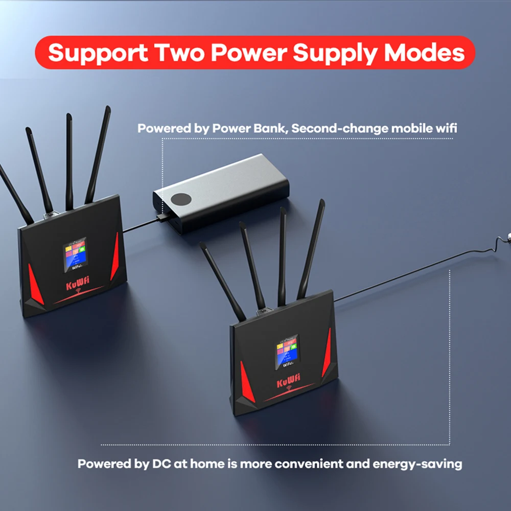 Enrutador WiFi KuWFi 4G, enrutador WiFi inalámbrico de 300Mbps, ranura para tarjeta SIM, enrutador de banda ancha Rj45, enrutador inalámbrico LTE