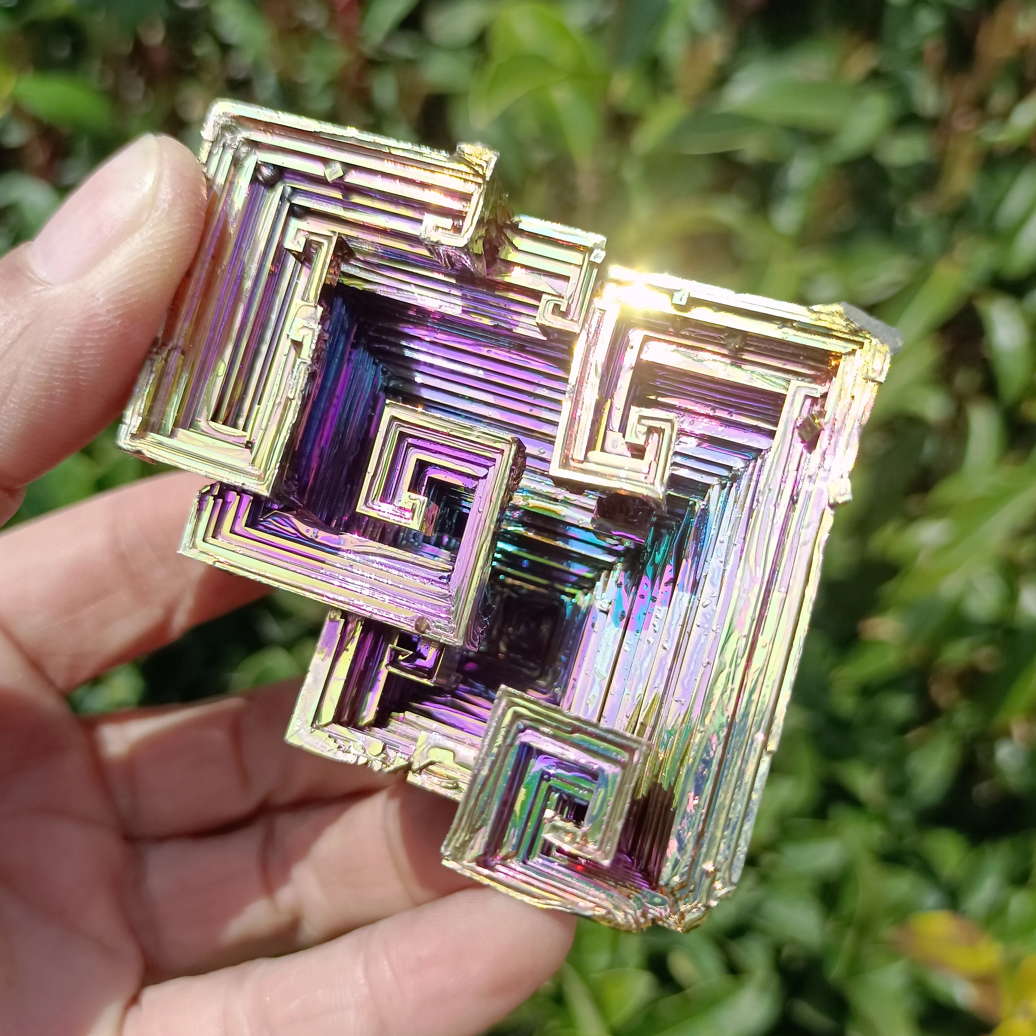 Natural Bismuth Crystal Metal Crystal Chemical Elements, Creative Mineral Ore, Reiki Healing Stone,Degaussing Decor